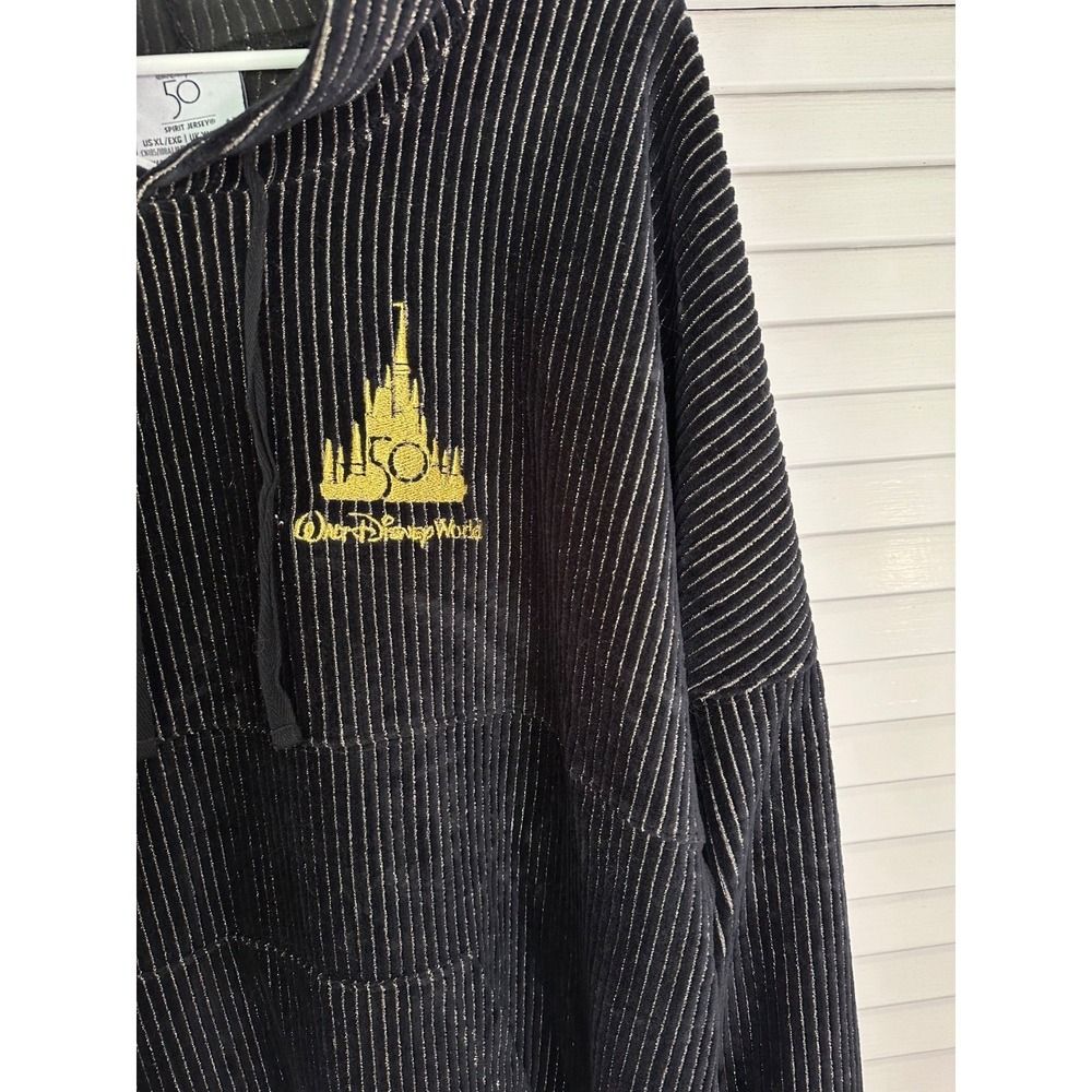 Spirit Jersey XL Walt Disney World Black & Gold 50th Anniversary Velour Hoodie - Picture 3 of 8